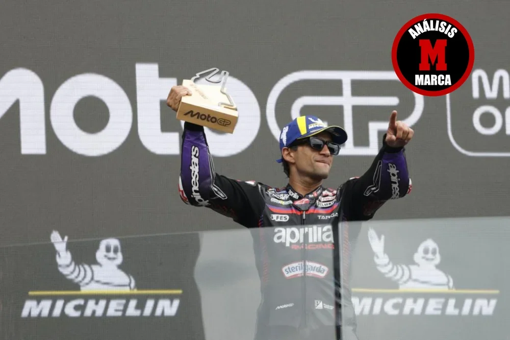 Jorge Martín, en el podio de Le Mans.